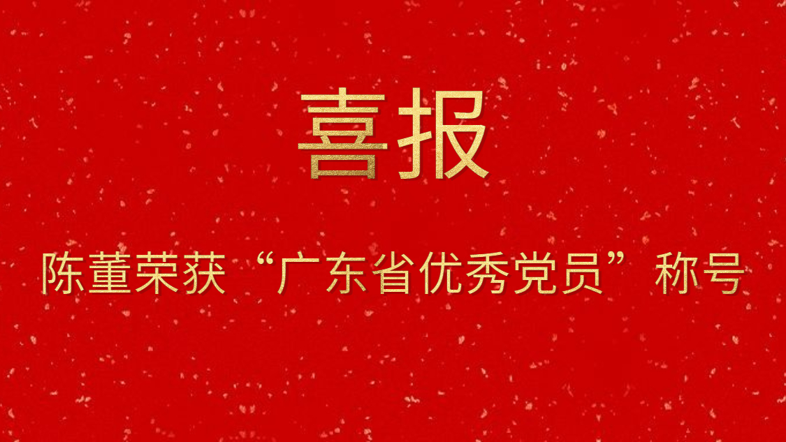 陈董荣获“广东省优异党员”称呼